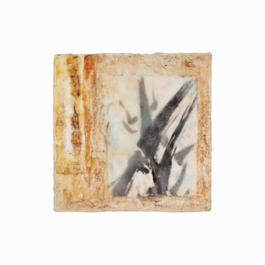 Kathy Blankley Roman Encaustic Painting Mixed Media Ceramic Tile Abstract 