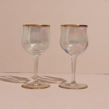 Vintage Small Iridescent Glasses, Aperitif Glasses, Vintage Shot Glass 