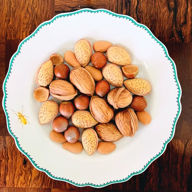 French Porcelain Trompe l'Oeil Plate with Nuts