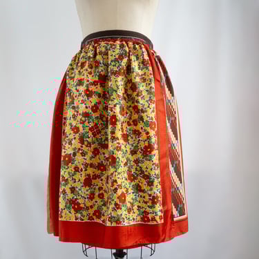 Autumn Wrap Skirt Medium Upcycled floral Scarf Design Boho Style Clothing Sustainable Fashion Unique Handmade Creation | Ellemichelle 