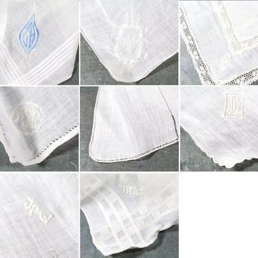 Set of 9 Vintage Embroidered Linen Handkerchiefs | Linen Handkerchiefs | Vintage Wedding | Vintage Linens | Bixley Shop 