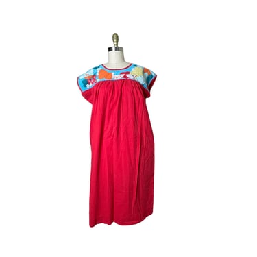 Vintage Lindsey Blake Maxi Dress Muumuu Fruit housecoat size M Appliqué Kitsch 