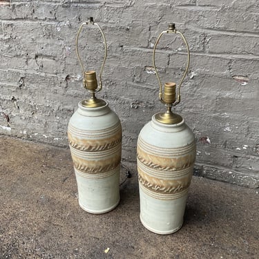 Pair of Vintage Pottery Lamps