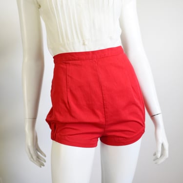 1950s Red Cotton Shorts - S 