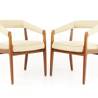 Kai Kristiansen Style Mid Century Danish Teak Occasional Lounge Chairs - A Pair - mcm 