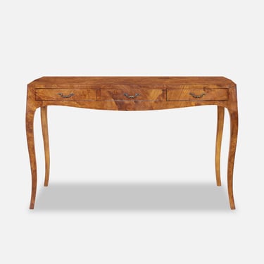 Vintage Italian Oyster Burl Wood Writing Desk