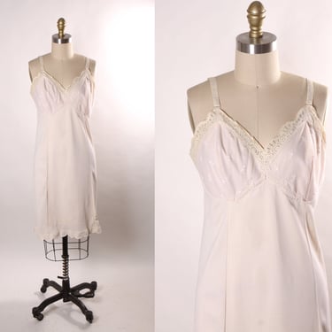 1950s Pale Pink Adjustable Strap Lingerie Dress Slip by Sears -M 