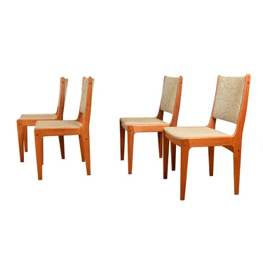 Set of 4 Teak Upholstered Johannes Andersen Dining Chairs