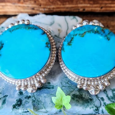 Gary G Sanchez Turquoise Earrings~Sterling Silver & Blue Turquoise 