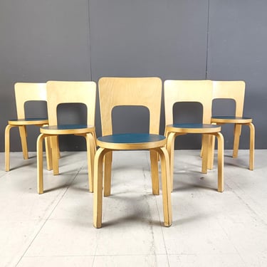 Model 66 dining chairs by Alvar Aalto for Artek, 1960s - vintage dining room chairs - mid century dining chairs - scandinavian dining chairs 