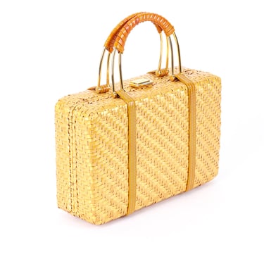 Wicker Frame Box Bag