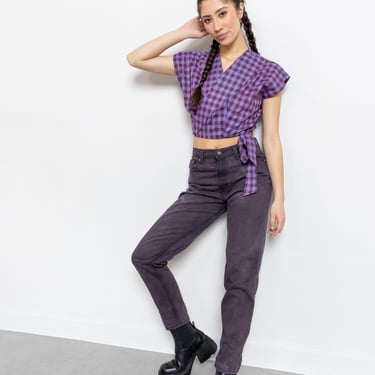 VINTAGE LEVI'S JEANS purple denim High Waist skinny jeans Cotton curvy denim / 29 Inch Waist / Size 8 