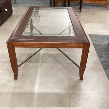 Walnut Glass Top Coffee Table