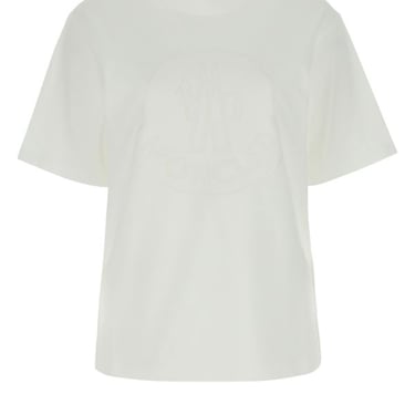 Moncler Woman White Cotton T-Shirt