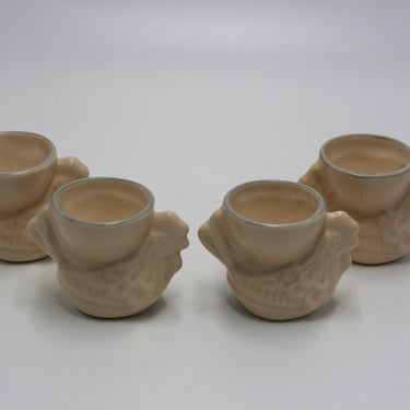 vintage pottery chicken egg cups 