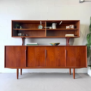 Danish Modern Teak Sideboard/Display Hutch by Axel Cristiansen