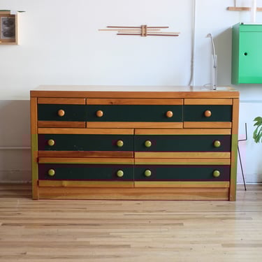 Green Paneled Wood Dresser
