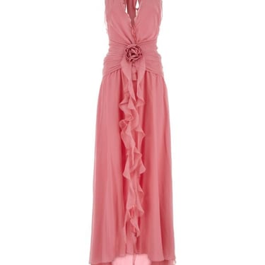 Blumarine Woman Pink Georgette Long Dress
