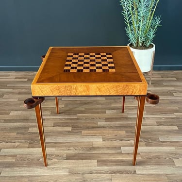 Mid-Century Art Deco Game Table with Reverse Leather Top, c.1950’s 