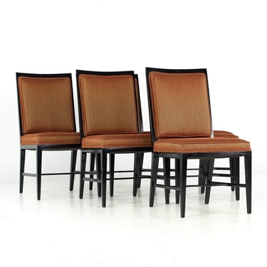 Paul McCobb Style Mid Century Ebonized Dining Chairs - Set of 6 - mcm 