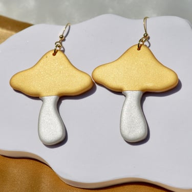 Golden Teacher Mushroom Earrings 