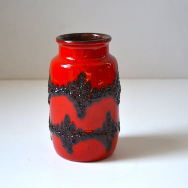 West German Art Pottery Vase in Red and Tan by Scheurich Keramik, 231-15 