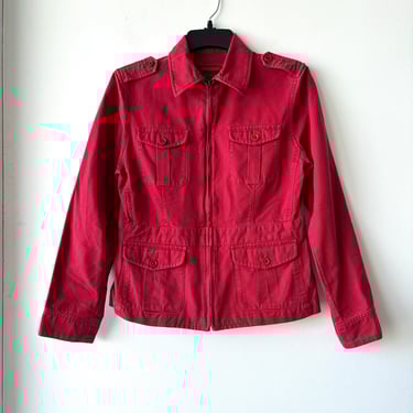 Vintage Lauren Ralph Lauren Red Jacket Pockets Equestrian Traditional Dry Goods Bali Size Small 