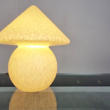 Vintage mushroom table lamp, 1970s -  glass table lamp - glass mushroom table lamp - vintage table lamp - bedside lamp 