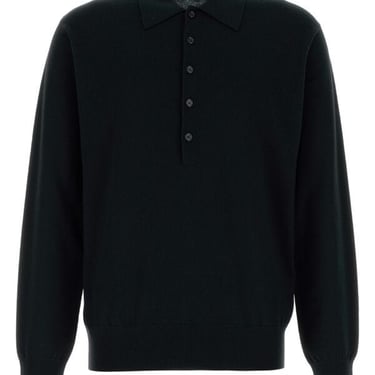 Dries Van Noten Man Black Wool Muano Polo Shirt