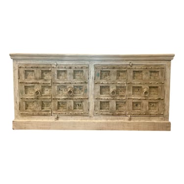 Rustic Cream Finished Four Door Sideboard