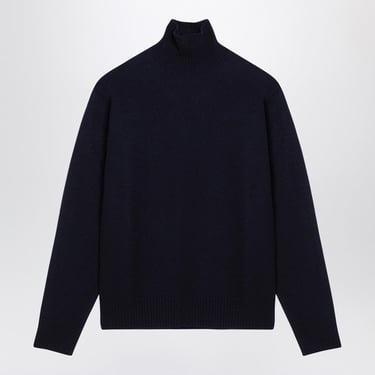 Jil Sander Blue Wool Turtleneck Sweater Men