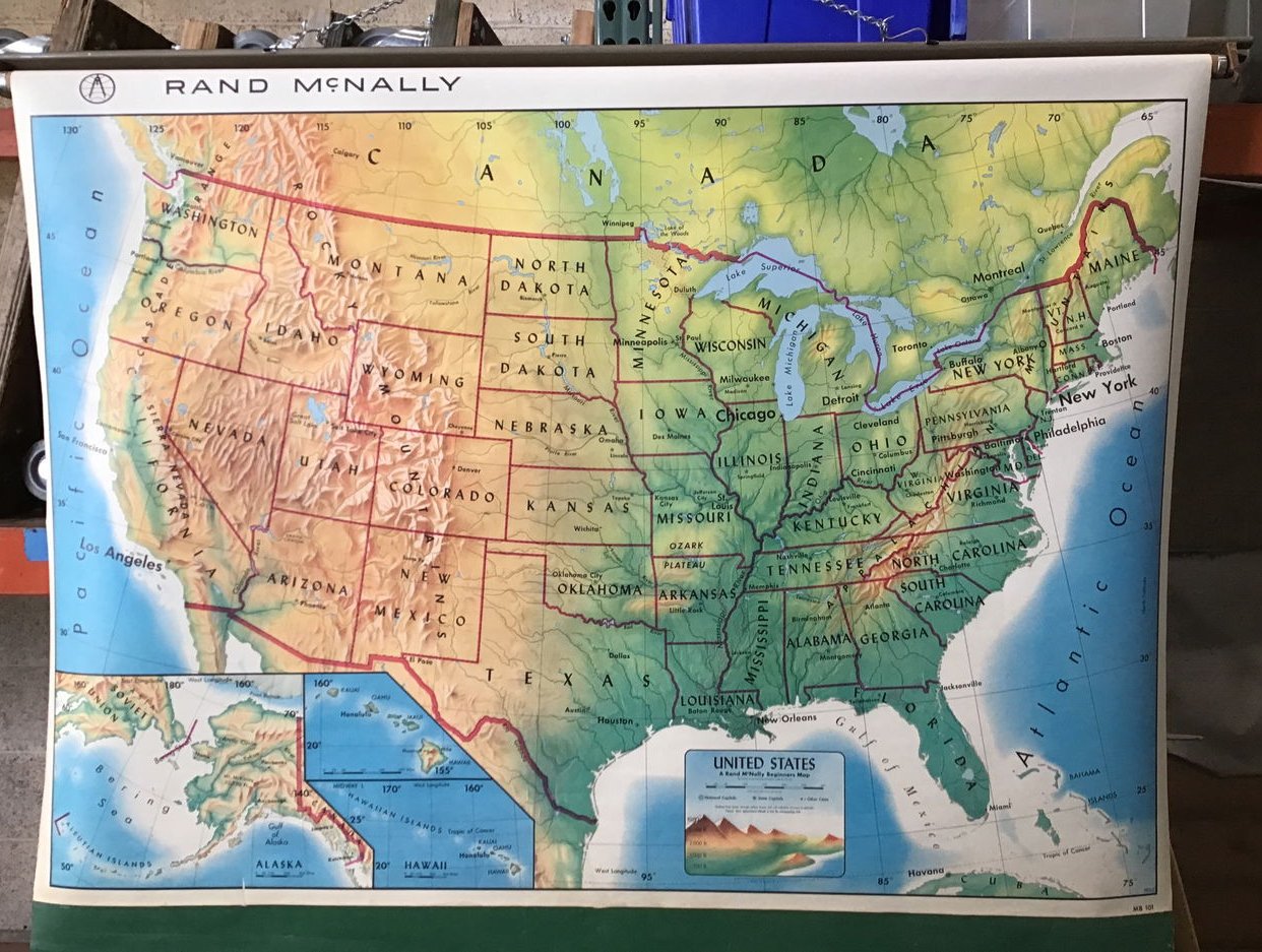 Rand McNally Political Map of the United States ( | Second Use ...