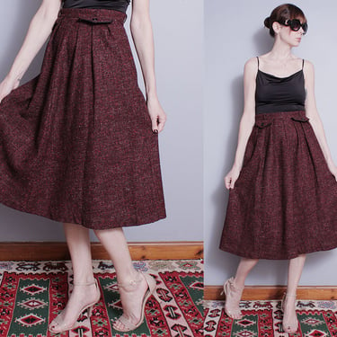 Vintage 1950's | Wool | Full Silhouette | New Look | Mid Century | MCM | Skirt | XS 