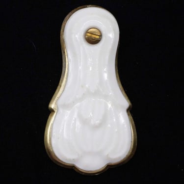 Brass Door Keyhole Cover with White Ceramic Draft Cover