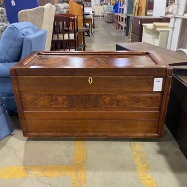 Burlwood Veneer Topped Cedar Chest