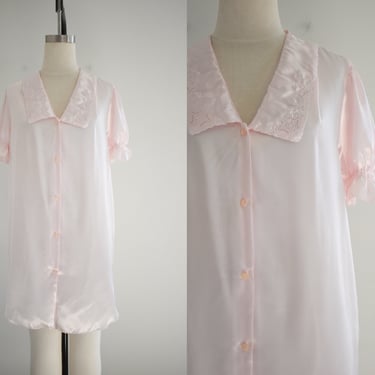 1980s Silky Pink Short Night Gown 