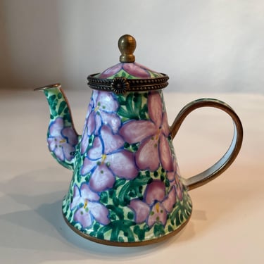 Vintage Kelvin Chen Enamel Miniature Teapot 