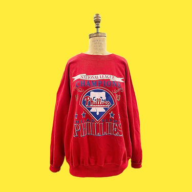 Vintage Philadelphia Phillies Sweatshirt 1990s Retro Size 2X + National League Champions + Baseball +  L/S Pullover + Crew + Philly Sports 