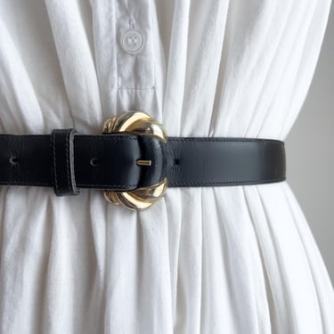 black leather belt 80s vintage skinny belt 