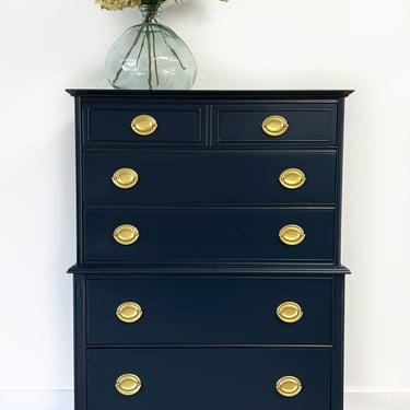 AVAILABLE - Navy Blue Vintage Dresser - contact for shipping quote 