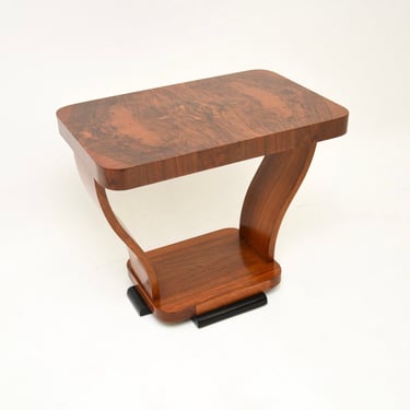 Art Deco Figured Walnut Occasional Side Table