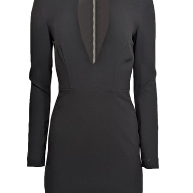 Ronny Kobo -  Black Crepe Cut-Out Long Sleeve Dress Sz M