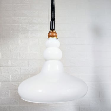 Vintage White Ceiling Lamp/ Retro Pendant Light/ Vintage Ceiling Light/ Vintage Lightning/ White Chandelier/Hanging Light/ 70s/ Yugoslavia 