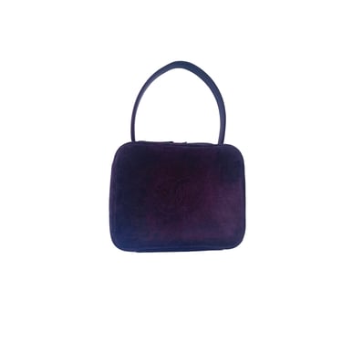 Chanel Purple Suede Square Top Handle Bag