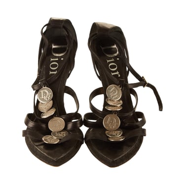 Dior Black Logo Coins Heels
