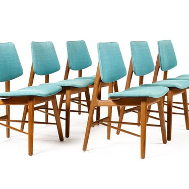 Danish Modern / Mid Century Teak Dining Chairs – Louis Van Teeffelen for Webe – Set of 6 – Restoration Included 