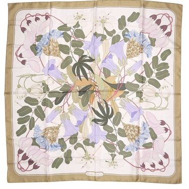 Hermes - Ivory &amp; Green &quot;Flora Graeca&quot; Silk Scarf