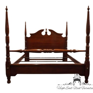 BASSETT FURNITURE Solid Cherry Traditional Style Queen Size Four Poster Pediment Bed 2072-2270-135 