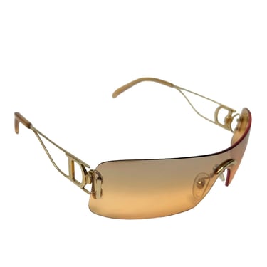 Dior Gold Logo Rimless Sunglasses