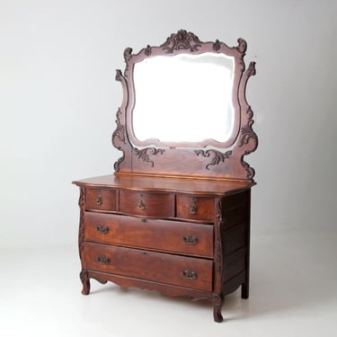antique Victorian dresser with mirror 